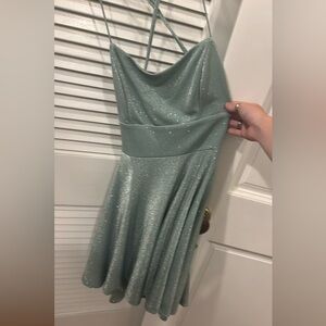 Sparkling sage Green open back Dress